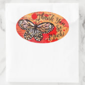 Schattigee vlinder Waterverf  Boho dank u Ovale Sticker (Tas)