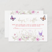 Schattigee Vlinder Wildflower Meadow Luier Raffle Informatiekaartje (Voorkant / Achterkant)