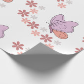 Schattigee vlinderbloemige kunst cadeaupapier (Hoek)