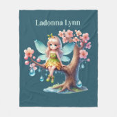 Schattigee Vlinderfee voeg naam meisjes toe Fleece Deken (Voorkant)
