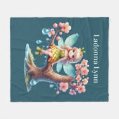 Schattigee Vlinderfee voeg naam meisjes toe Fleece Deken (Voorkant (Horizontaal))