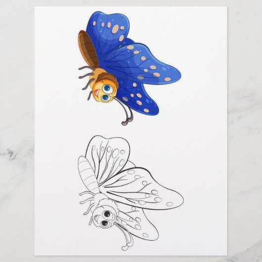 Schattigee vlinderkleurplaat (Voorkant)