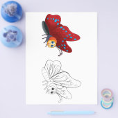 Schattigee vlinderkleurplaat flyer (Enkel)