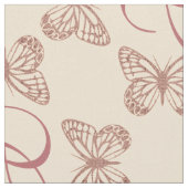 Schattigee Vlinders & Aangepast Monogram Patroon Stof (Close Up)
