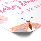 Schattigee vlinders Baby shower Welkom Poster (Hoek)