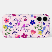 Schattigee vlinders en bloemen op roze Case-Mate iPhone case (Achterkant (horizontaal))