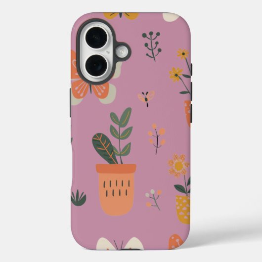 Schattigee vlinders en potten Case-Mate iPhone case (Achterkant)