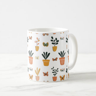 Schattigee vlinders en potten koffiemok