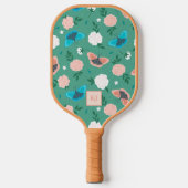 Schattigee Vlinders en Rozen Monogrammed Pickleball Paddle (Voorkant)