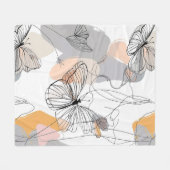 Schattigee Vlinders Line Art Pattern Fleece Deken (Voorkant (Horizontaal))