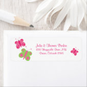 Schattigee vlinders retourneren adreslabels etiket (Insitu)