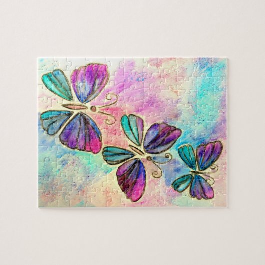 Schattigee vlinders Vliegende Jigsaw Puzzel (Horizontaal)