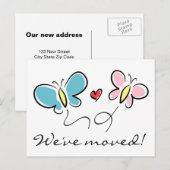 Schattigee vlindervormige bewegende briefkaarten | (Voorkant / Achterkant)