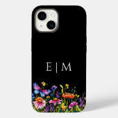 Schattigee vlinderzwarte bloemen Case-Mate iPhone case (Achterkant)