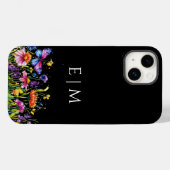 Schattigee vlinderzwarte bloemen Case-Mate iPhone case (Achterkant (horizontaal))