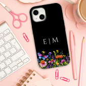 Schattigee vlinderzwarte bloemen Case-Mate iPhone case