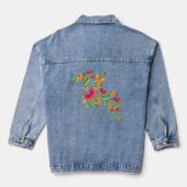Schattigee vlinderzwerm denim jacket (Achterkant)