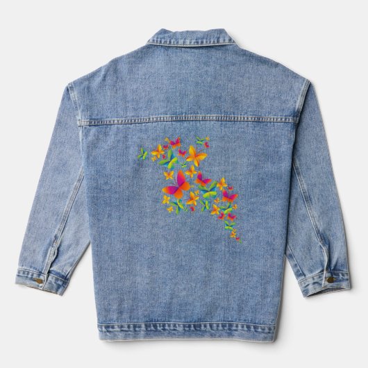 Schattigee vlinderzwerm denim jacket (Achterkant)
