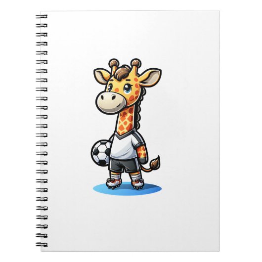 Schattigee voetballer Giraffe. Notitieboek (Voorkant)