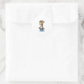 Schattigee voetballer Giraffe. Ronde Sticker (Tas)