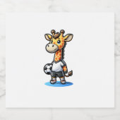Schattigee voetballer Giraffe. Sparkling Wijnetiket (Enkel label)