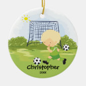 Schattigee Voetballer Sport Kerst Ornament (Voorkant)