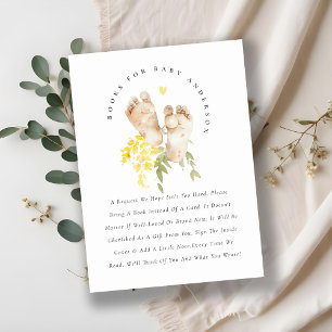 Schattigee Voeten Gele Bloemen Boeken voor Baby sh Informatiekaartje