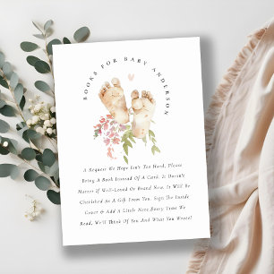 Schattigee Voeten Roze Bloemen Meisje Boeken voor  Informatiekaartje