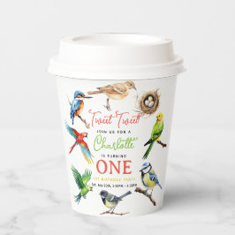 Schattigee vogel 1e verjaardagsfeest papieren bekers