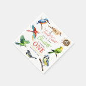 Schattigee vogel 1e verjaardagsfeest servet (Hoek)