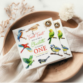 Schattigee vogel 1e verjaardagsfeest servet