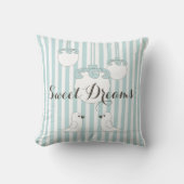 Schattigee Vogel Baby Blauwe Streep Kwekerij / Kin Kussen (Voorkant)