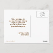 Schattigee vogel en leeuw dank u briefkaart (Achterkant)