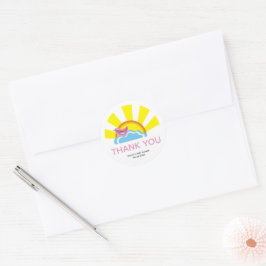 Schattigee vogel en zon Boeken voor Baby shower Da Ronde Sticker