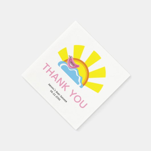 Schattigee vogel en zon Boeken voor Baby shower Da Servet (Hoek)