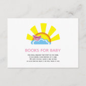 Schattigee vogel en zon Boeken voor Baby shower Informatiekaartje (Voorkant)