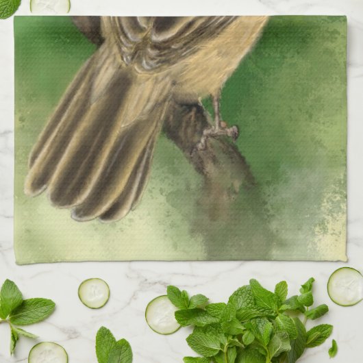 Schattigee Vogel Keuken Handdoek (Gevouwen)