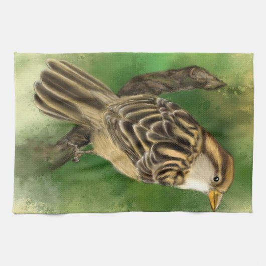 Schattigee Vogel Keuken Handdoek (Horizontaal)