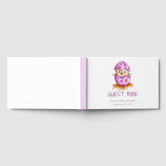 Schattigee vogel roze meisje Baby shower Gastenboek (Volledig)