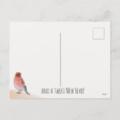 Schattigee vogel Vrolijk Kerstfeest waterverf Chir Feestdagenkaart (Achterkant)