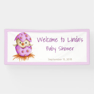 Schattigee Vogel Welkom Meisje Baby shower Spandoek