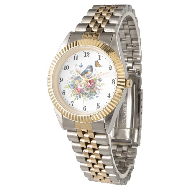 Schattigee vogelbloemvlinder horloge (Gekanteld)