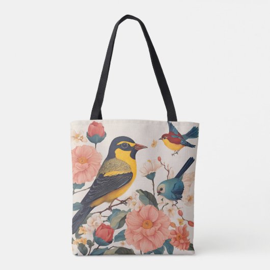 Schattigee vogelflora Canvas tas (Achterkant)