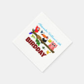 Schattigee Vogelillustratie Vogelverjaardag Servet (Hoek)