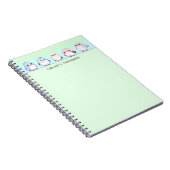 Schattigee vogelkleurrijke gradiënt Gepersonalisee Notitieboek (Rechterzijde)