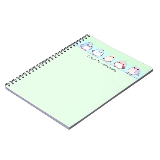 Schattigee vogelkleurrijke gradiënt Gepersonalisee Notitieboek (Linkerzijde)