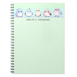 Schattigee vogelkleurrijke gradiënt Gepersonalisee Notitieboek