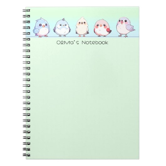 Schattigee vogelkleurrijke gradiënt Gepersonalisee Notitieboek (Voorkant)