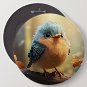 Schattigee vogelknop ronde button 6,0 cm (Voorkant /achterkant)