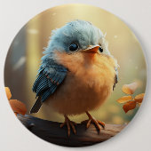 Schattigee vogelknop ronde button 6,0 cm (Voorkant)